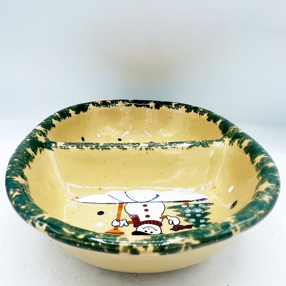Country Snowman Stoneware Divided Dish by LTD Commodities, Inc - Picture 7 of 13